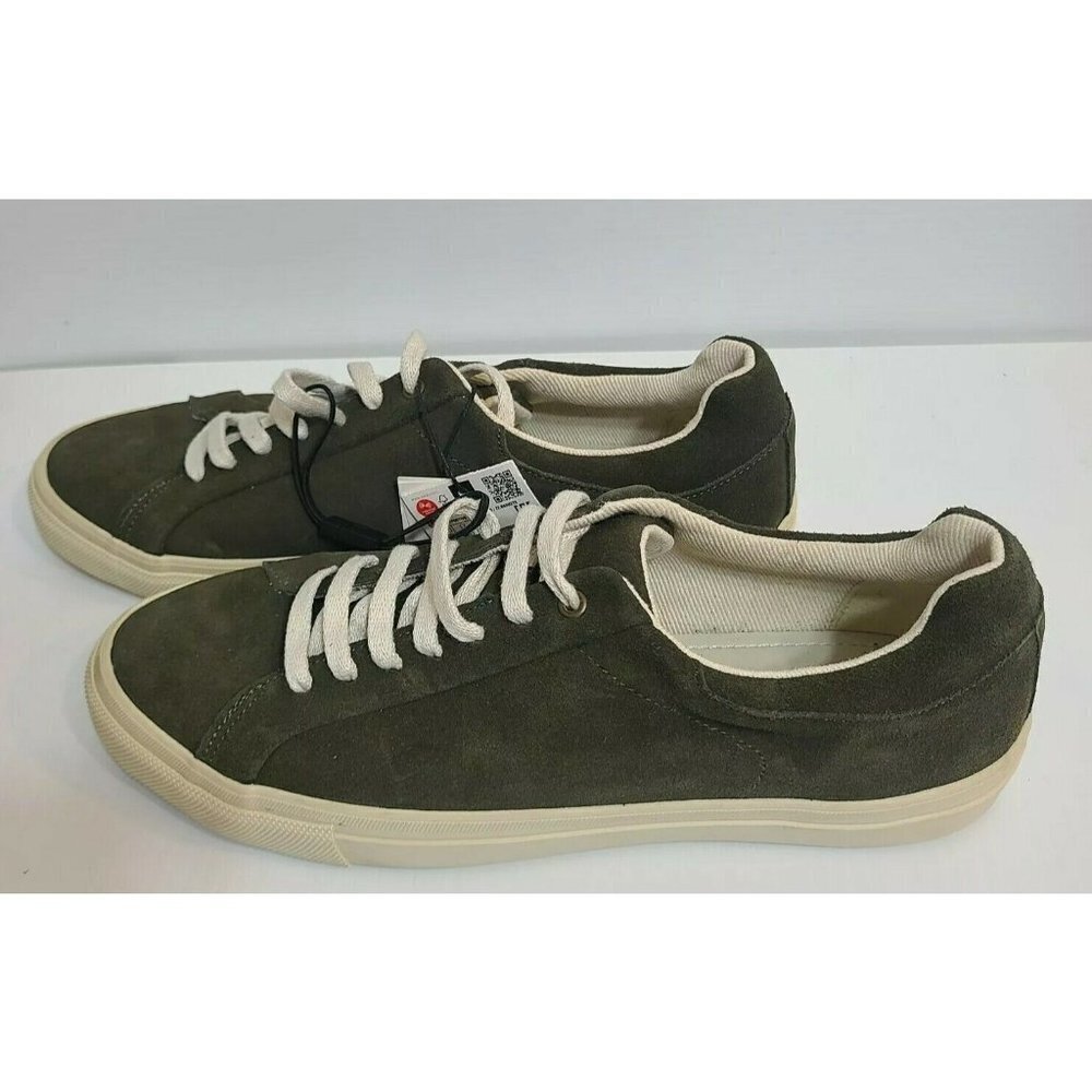 zara mens  style suede leather green olive sneakers tennis